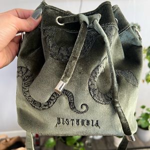 NWT Disturbia Velvet Snake Bucket Bag